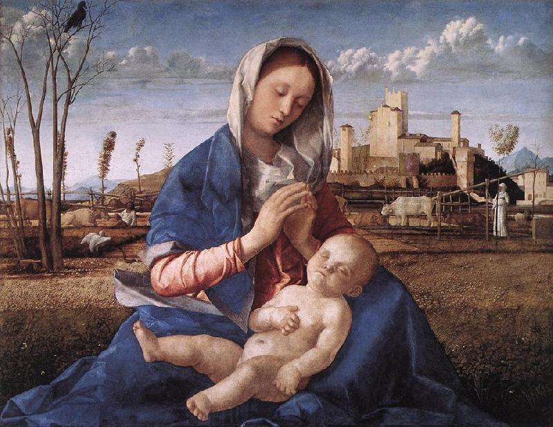 BELLINI, Giovanni Madonna of the Meadow (Madonna del prato) gh Germany oil painting art